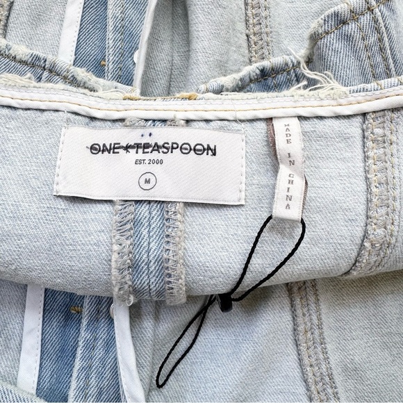 New Free People One Teaspoon Denim Halter Top Vest Jean Light Blue Medium - Picture 10 of 13